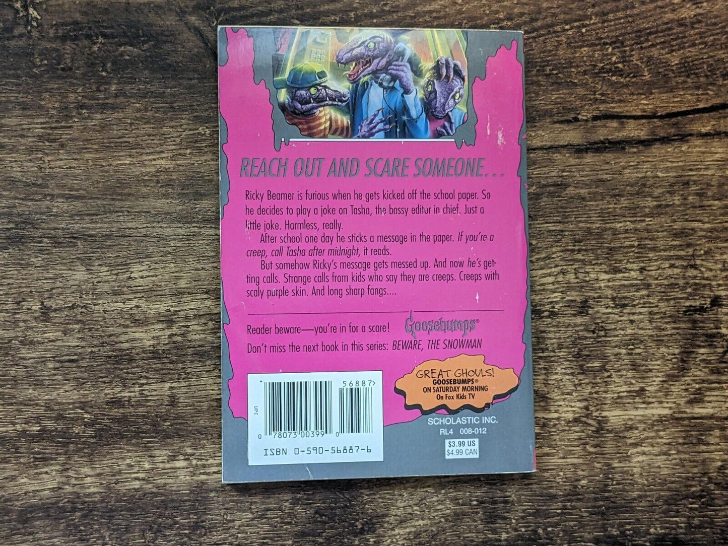 Calling All Creeps with RARE Bookmark/Trading Cards (Goosebumps #50) Vintage Paperback by R. L. Stine - Asylum Books