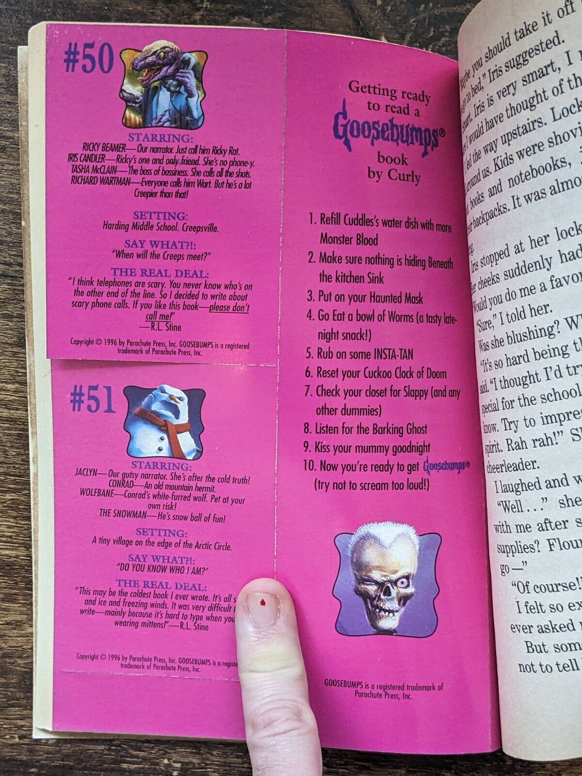 Calling All Creeps with RARE Bookmark/Trading Cards (Goosebumps #50) Vintage Paperback by R. L. Stine - Asylum Books