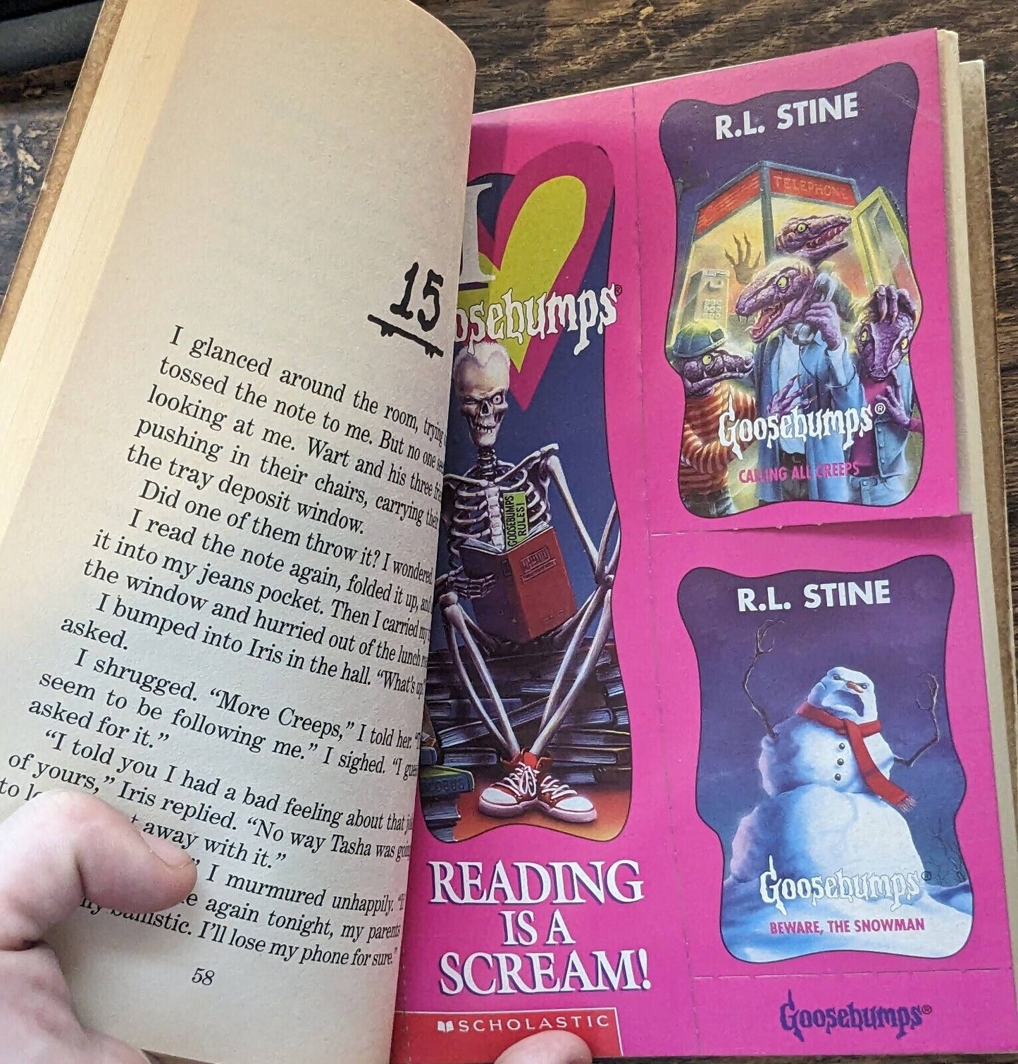 Calling All Creeps with RARE Bookmark/Trading Cards (Goosebumps #50) Vintage Paperback by R. L. Stine - Asylum Books