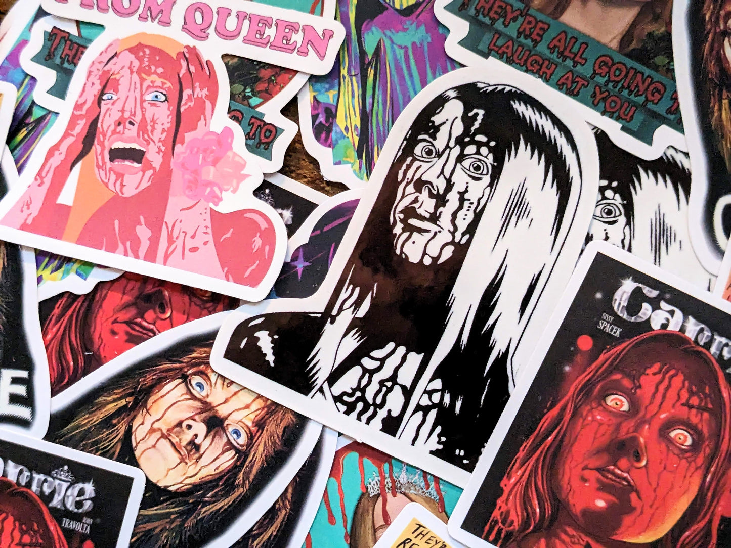 CARRIE Movie Stickers (Stephen King Decals) - Asylum Books
