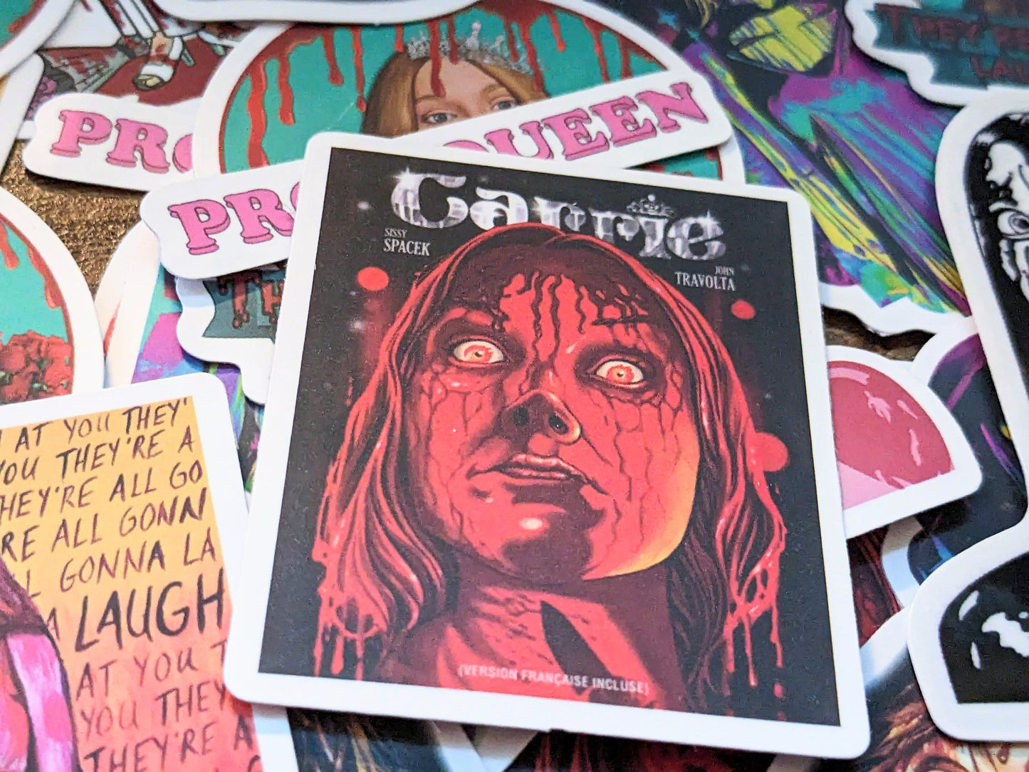 CARRIE Movie Stickers (Stephen King Decals) - Asylum Books