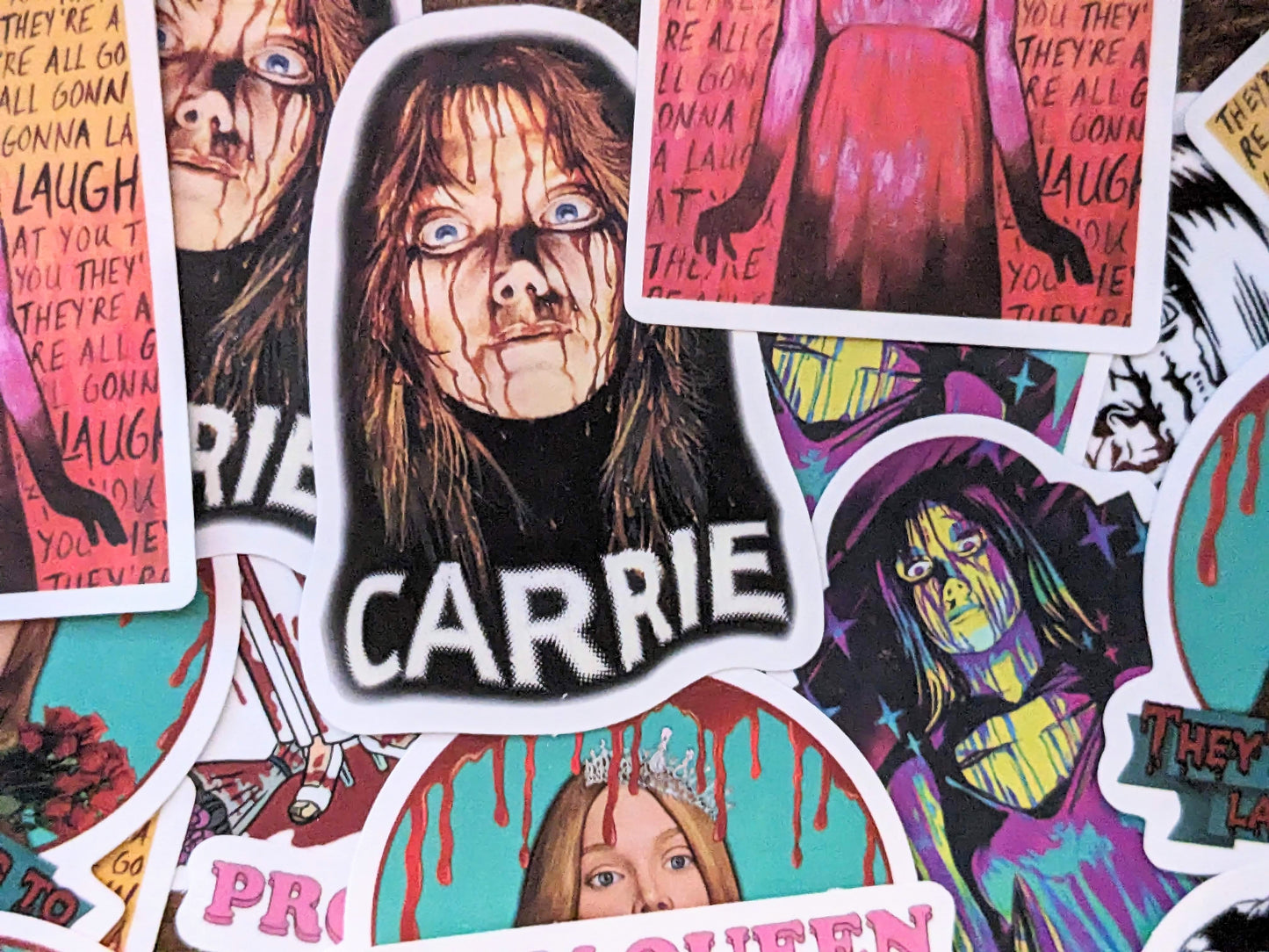 CARRIE Movie Stickers (Stephen King Decals) - Asylum Books