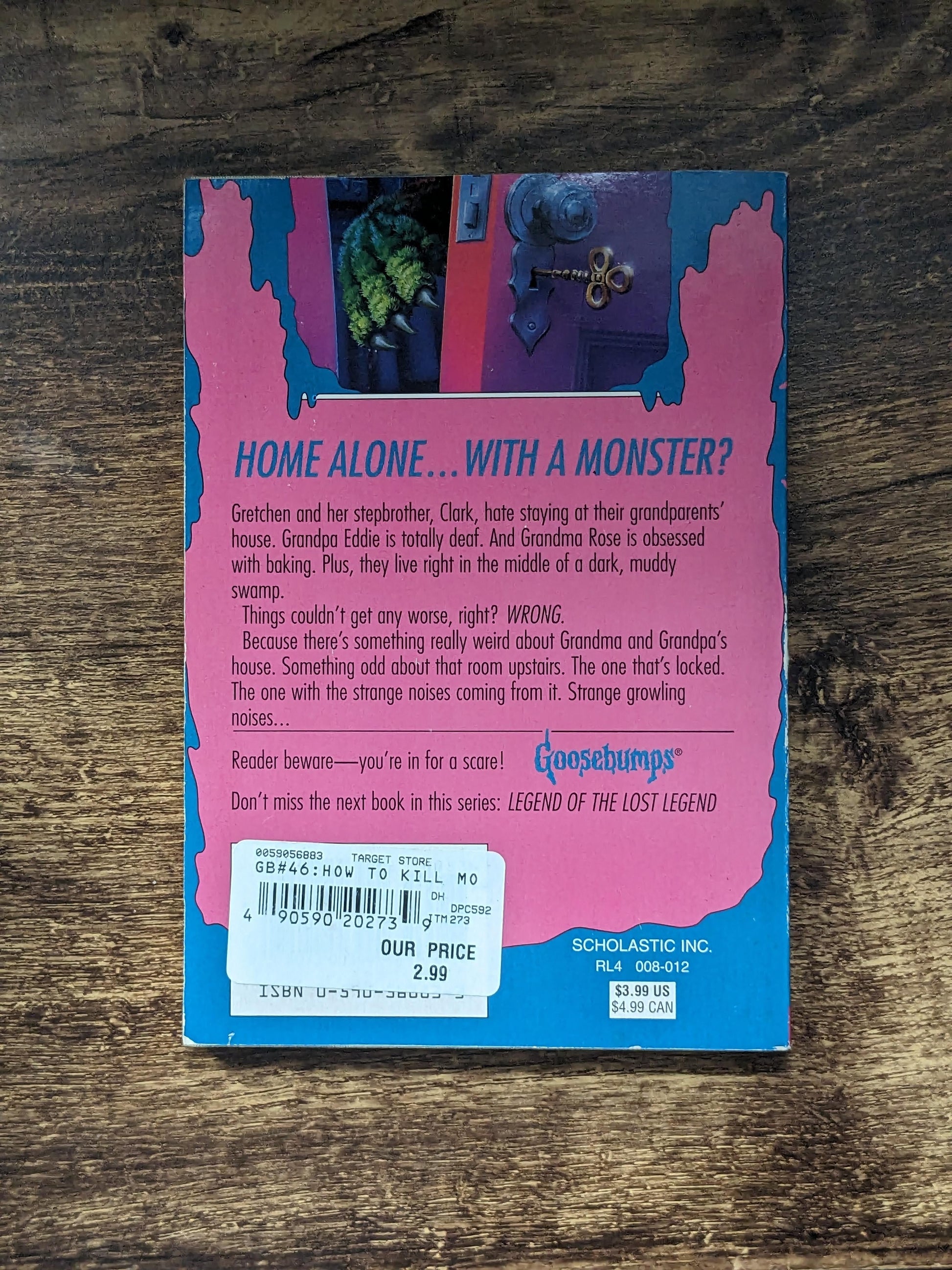 How to Kill a Monster (Goosebumps #46) Rare Cards & Bookmark Attached - Asylum Books