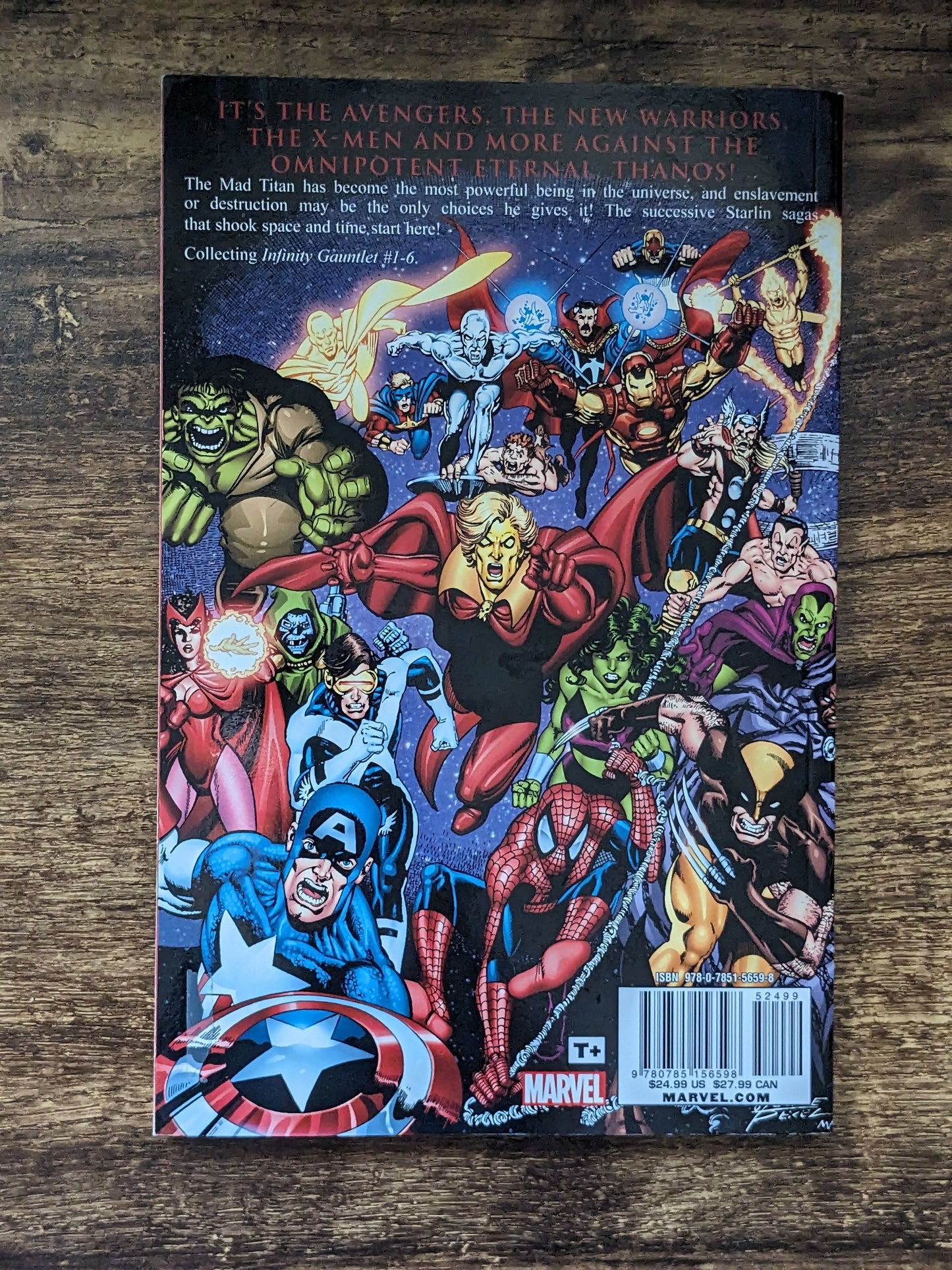 INFINITY GAUNTLET Marvel Paperback Anthology by Jim Starlin, Illustrated by George Perez and Ron Lim - Asylum Books