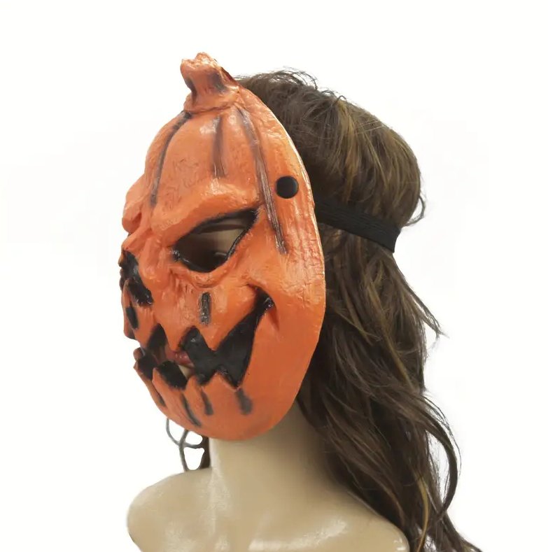 Jack-O-Lantern EVIL PUMPKIN MASK SCARY Creepy Halloween Costume Cosplay - Asylum Books