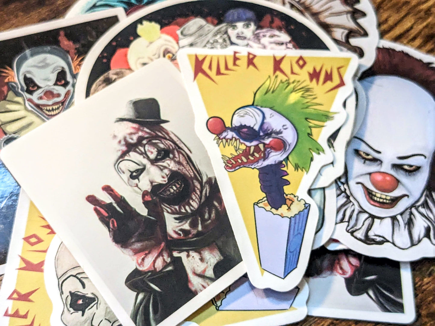KILLER CLOWN Sticker Set (Pennywise, Terrifier, Killer Klowns from Outer Space) - Asylum Books