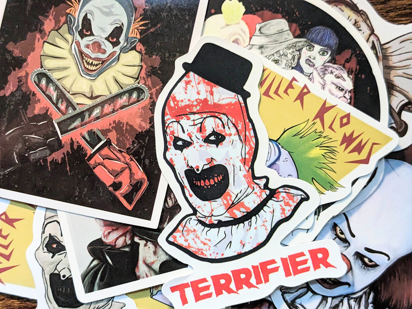 KILLER CLOWN Sticker Set (Pennywise, Terrifier, Killer Klowns from Outer Space) - Asylum Books