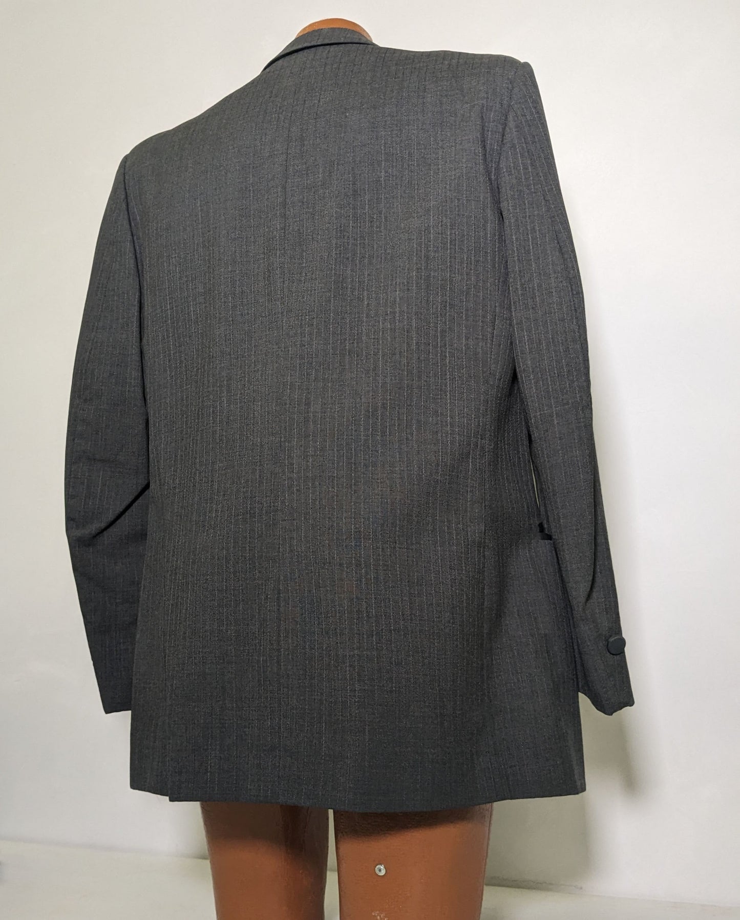 PIERRE CARDIN Vintage Tux Jacket - Gray Men's Designer Couture - One Button Light Pinstripe Tuxedo Jacket, Sizes 40R-50R, Amazing Condtion Rare Finds Gift - Asylum Books