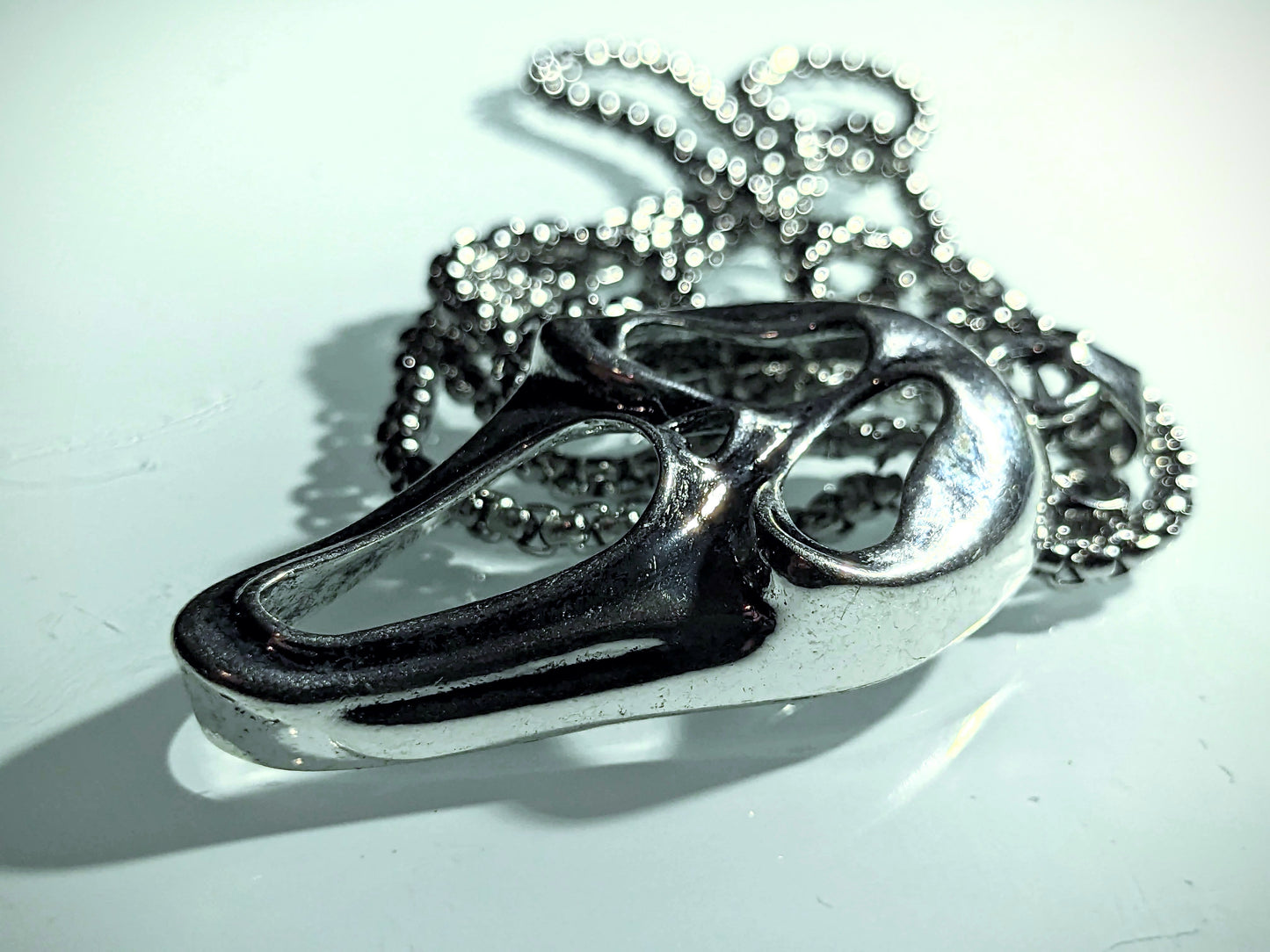 SCREAM Ghostface Pendant Necklace - Screaming Ghost Mask Jewelry, Halloween Gift - Asylum Books
