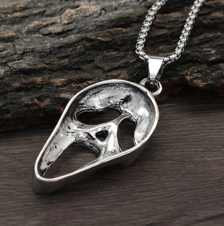 SCREAM Ghostface Pendant Necklace - Screaming Ghost Mask Jewelry, Halloween Gift - Asylum Books
