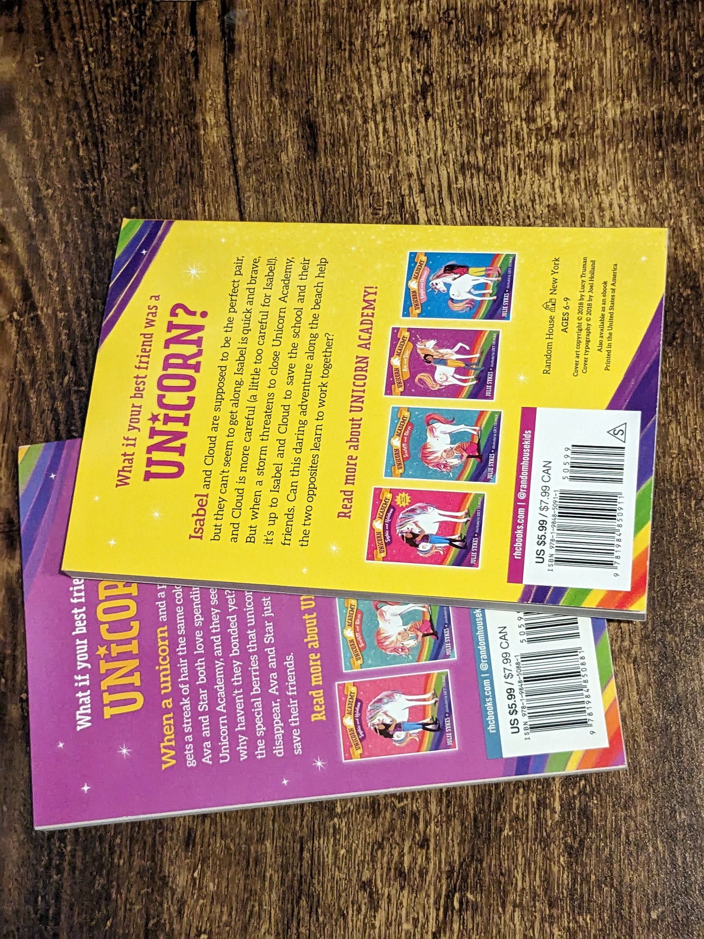 UNICORN ACADEMY COLLECTION - Lot of 4 Paperback Chapter Books with Box, Julie Sykes Bestselling Fantasy Fun Series Kids Book Retro Rainbow - Asylum Books