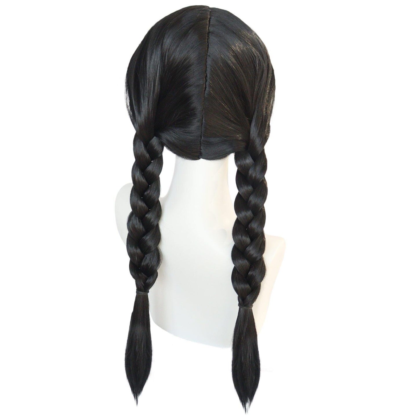 WEDNESDAY ADDAMS WIG Vintage Style Black Braids - Tim Burton Cosplay Wig Movie The Addams Family, Tim Burton Creepy Gothic Horror Vibes Halloween Costume - Asylum Books