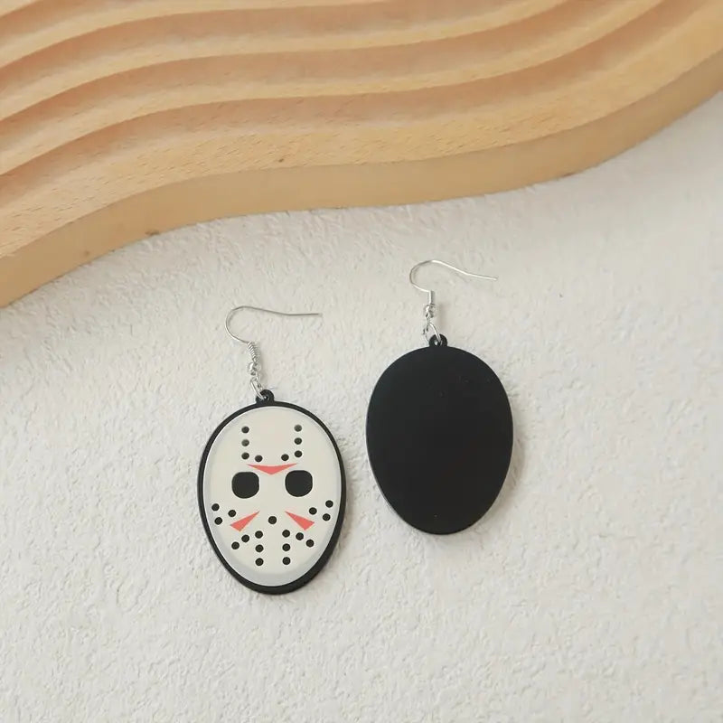 Hockey Mask Killer Earrings - Friday the 13th Jewelry Gift