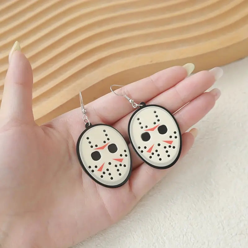 Hockey Mask Killer Earrings - Friday the 13th Jewelry Gift