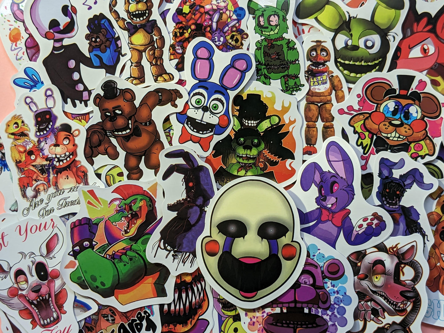 FIVE NIGHTS AT FREDDY'S Sticker Pack - Waterproof Decal Set, Indoor/Outdoor Use, Vivid Video Game Artwork, Retro Style Fun and Scary Gift Set