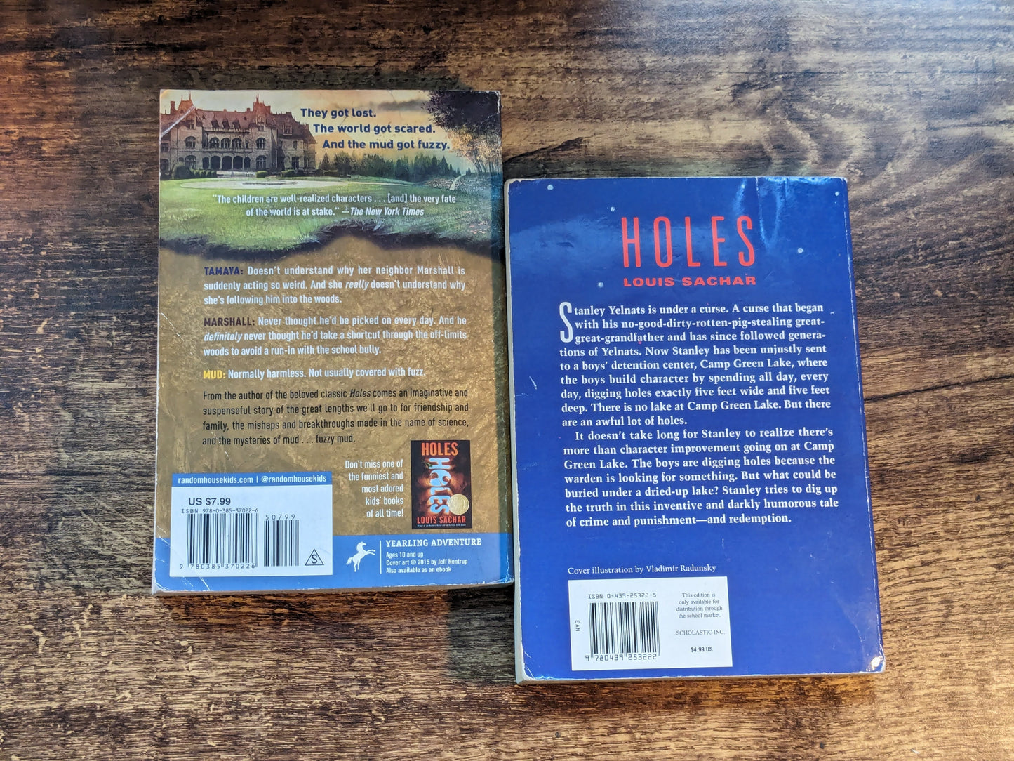 Holes / Fuzzy Mud (Louis Sachar 2-Pack Book Set) - Paperback Books