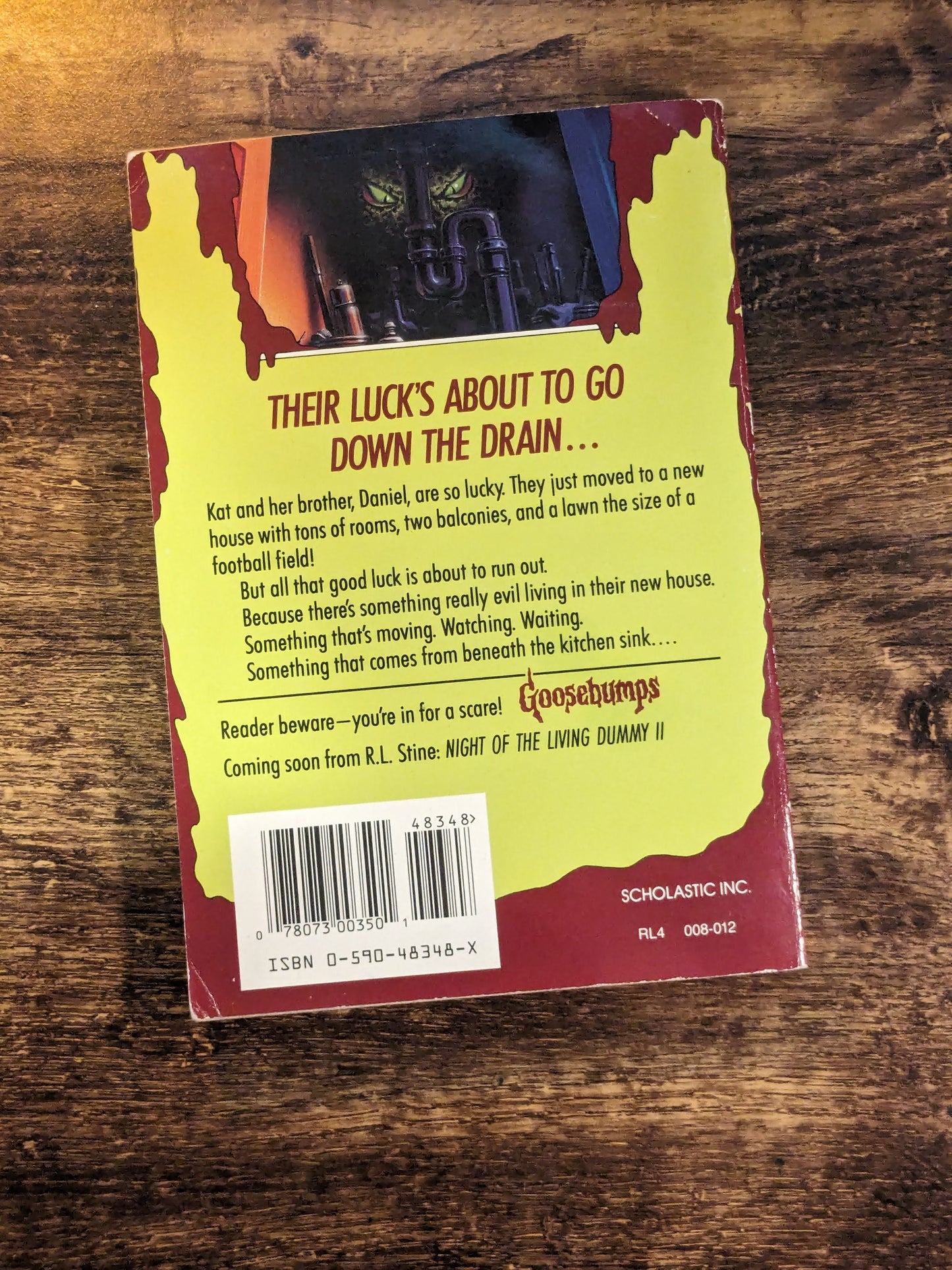 It Came From Beneath the Sink! (Goosebumps #30) R.L. Stine - Vintage Paperback