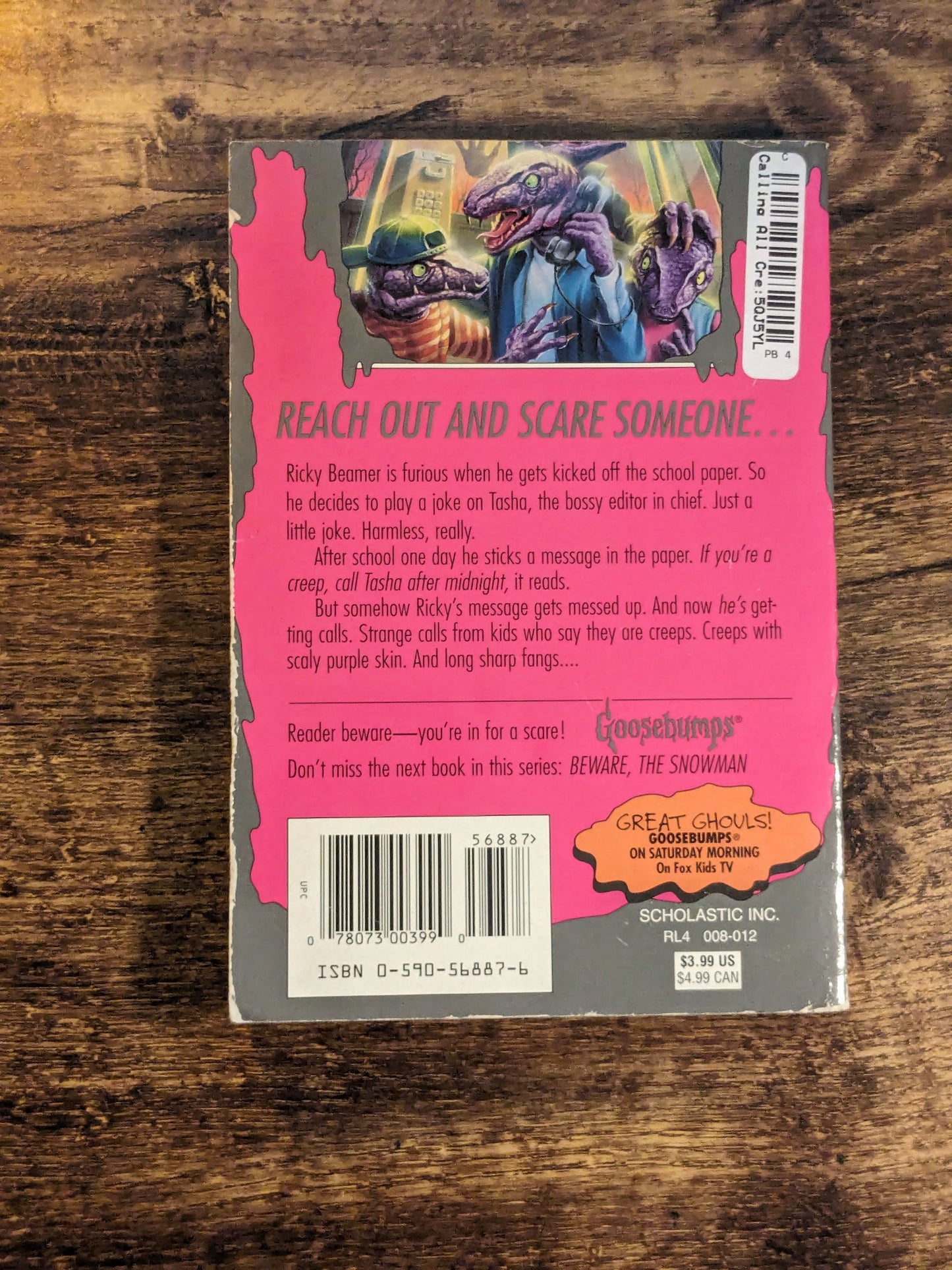 Calling All Creeps! (Goosebumps #50) R.L. Stine - Vintage Paperback