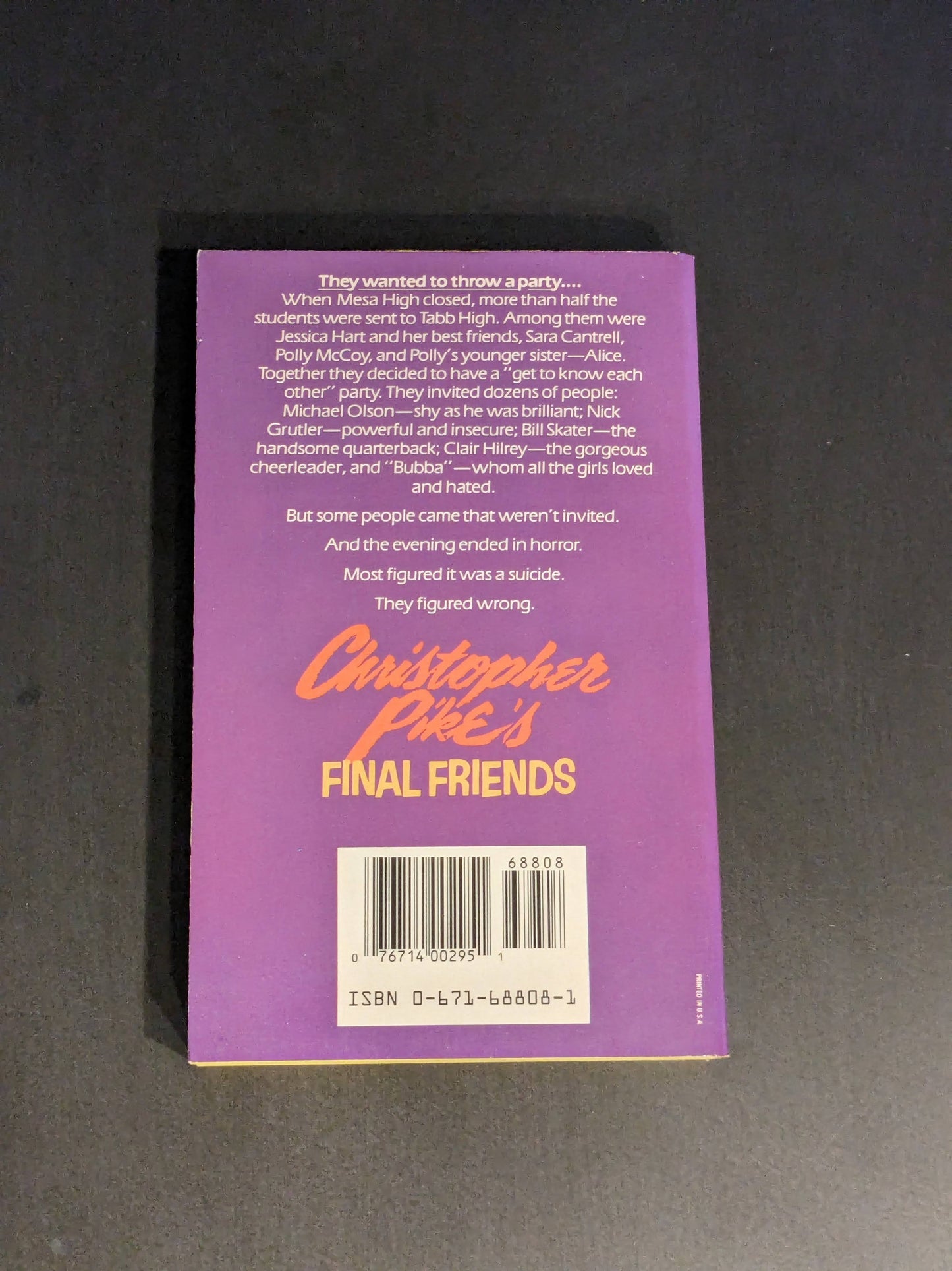 Party, The (Final Friends #1) by Christopher Pike - Vintage First Edition Paperback