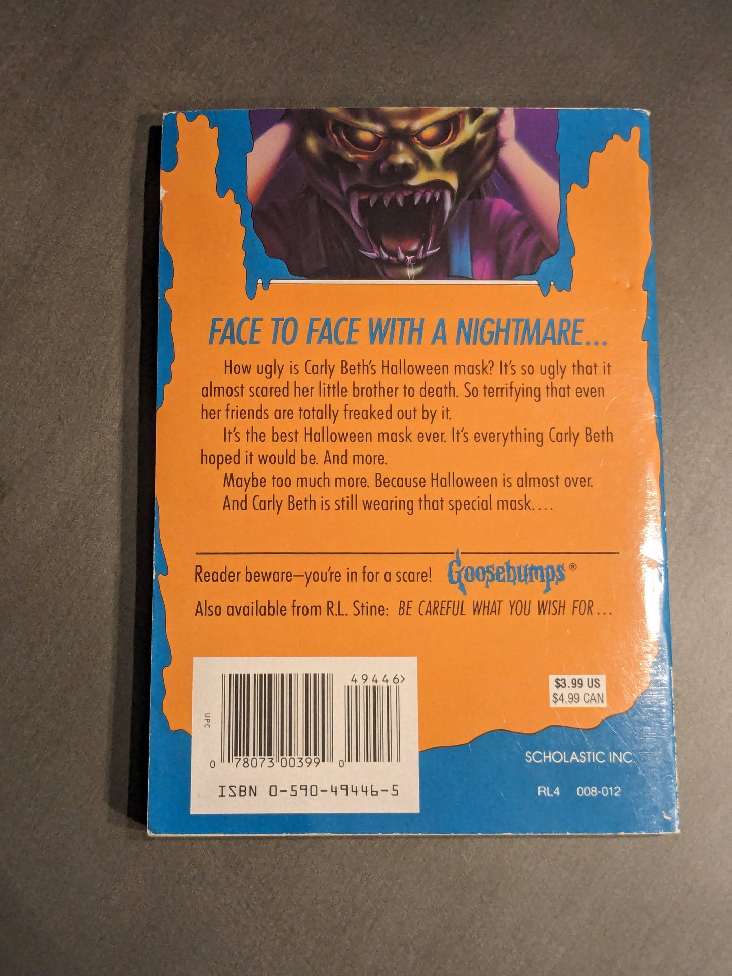 HAUNTED MASK, THE (Goosebumps #11) R. L. Stine - Early Printing