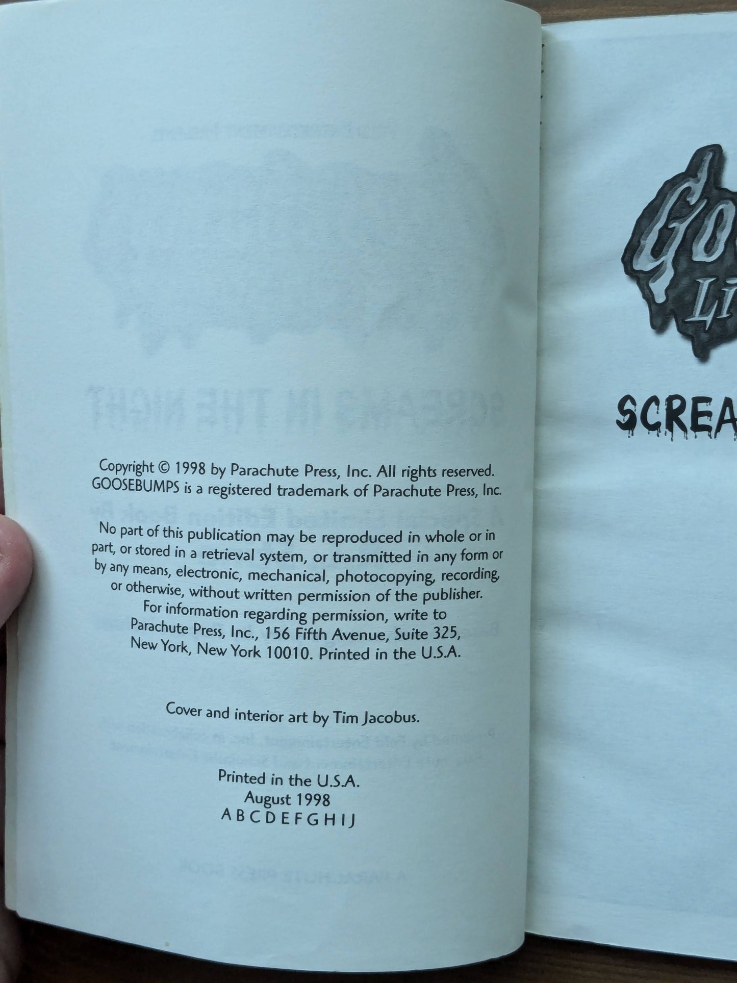 Screams in the Night (Goosebumps Live on Stage) by R.L. Stine - Rare Vintage Paperback