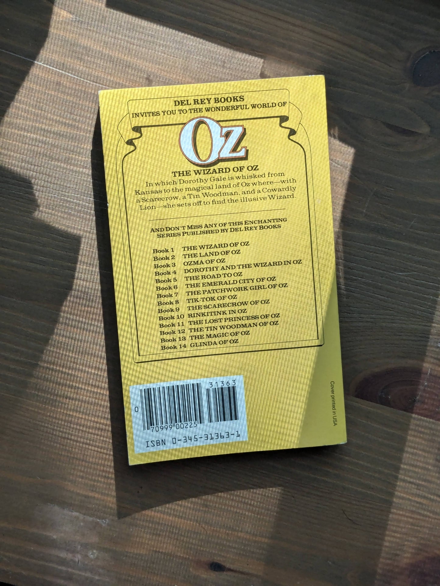 Wizard of Oz, The (Vintage Del Rey Paperback) by L. Frank Baum