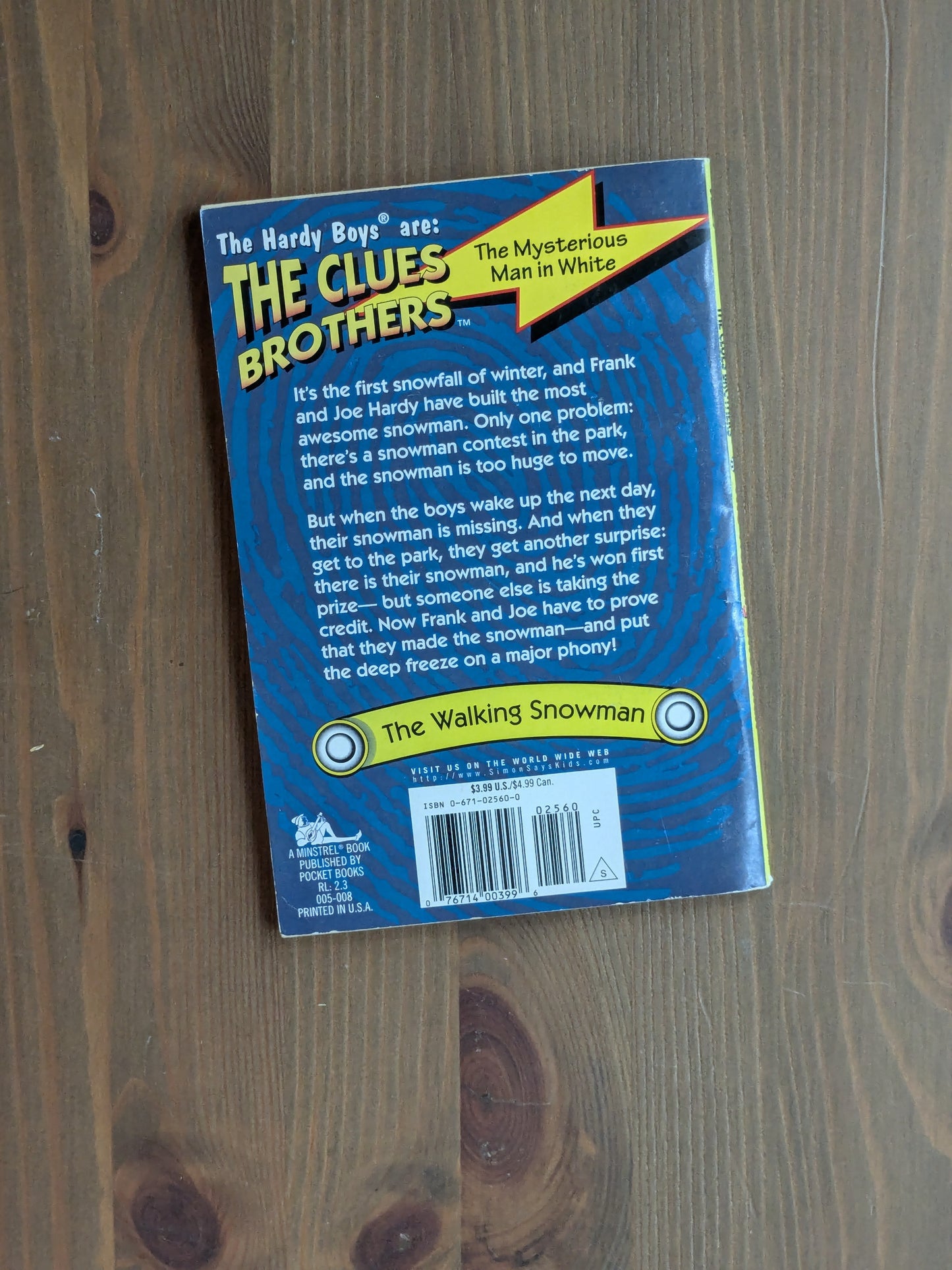 Walking Snowman, The (Hardy Boys: Clues Brothers #10) by Franklin W. Dixon - Vintage Paperback