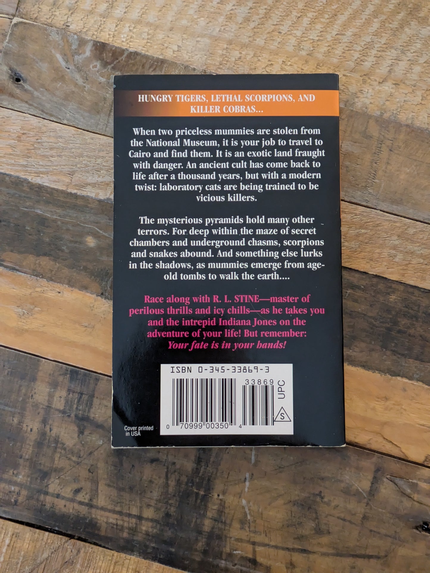 Cult of the Mummy's Crypt, The (Indiana Jones: Find Your Fate #7) by R.L. Stine - Vintage Paperback