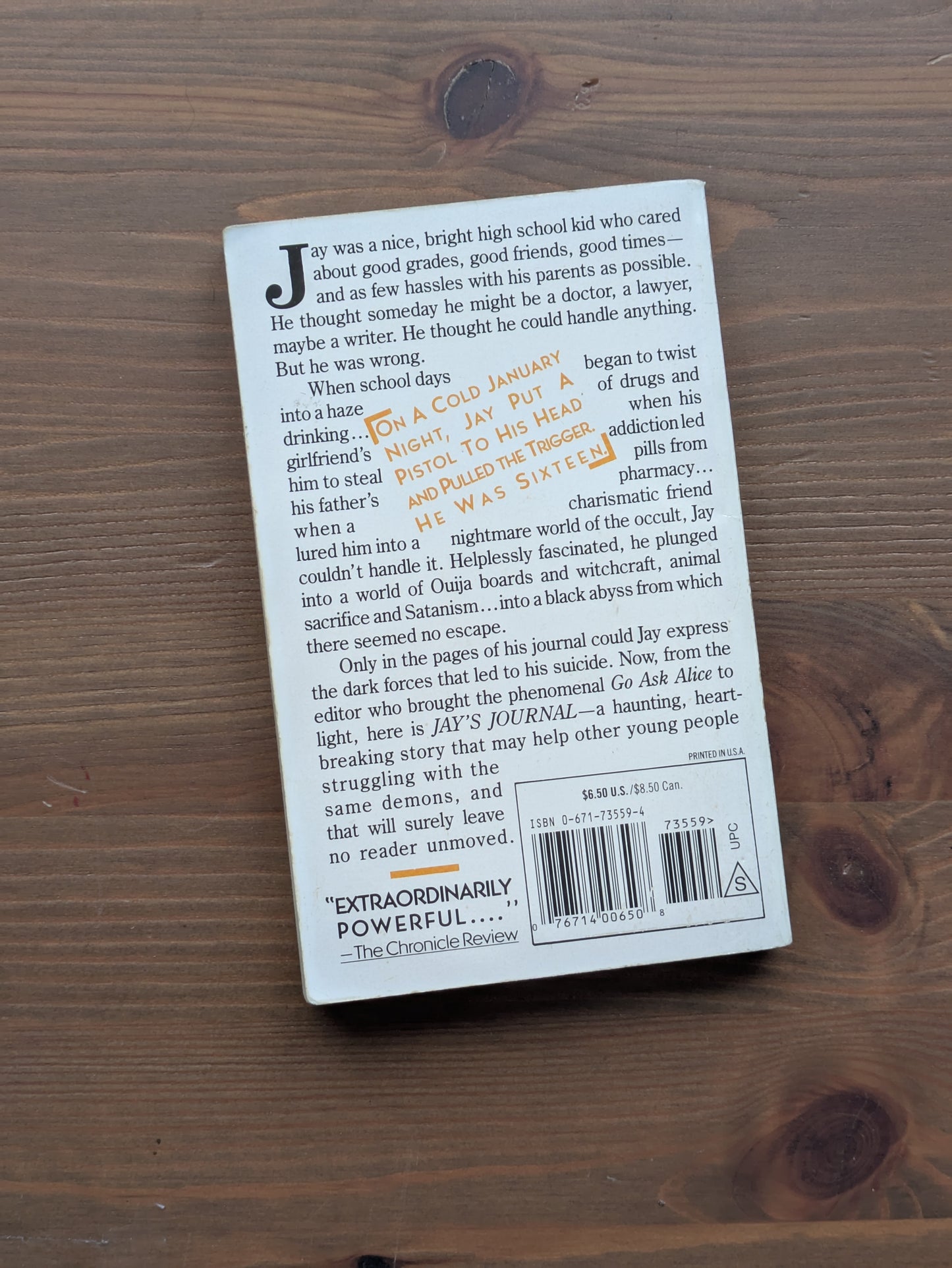 Jay's Journal (Vintage Paperback) by Anonymous - Edited by Beatrice Sparks