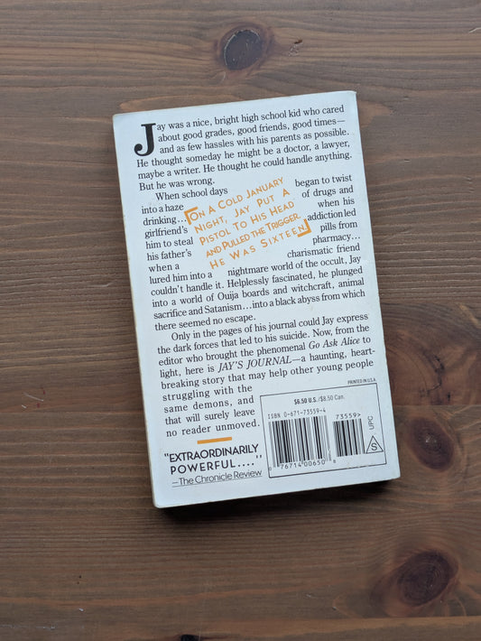 Jay's Journal (Vintage Paperback) by Anonymous - Edited by Beatrice Sparks