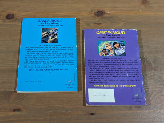 Time Surfers 1 & 2 (Space Bingo/Orbit Wipeout) by Tony Abbott - Vintage Paperbacks Set