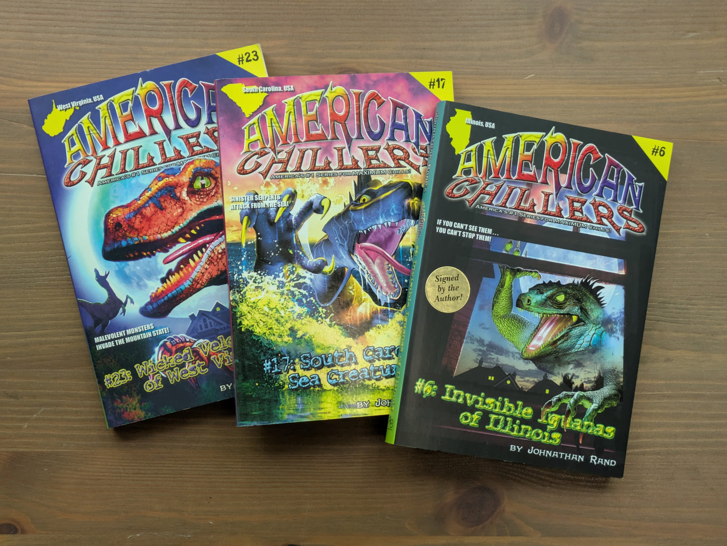 American Chillers #6, 17 23 (3-pack Paperbacks) by Jonathan Rand Spooky - Autographed