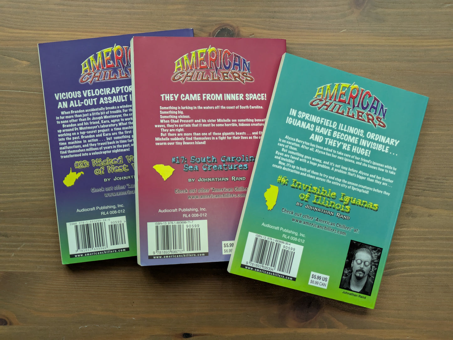American Chillers #6, 17 23 (3-pack Paperbacks) by Jonathan Rand Spooky - Autographed