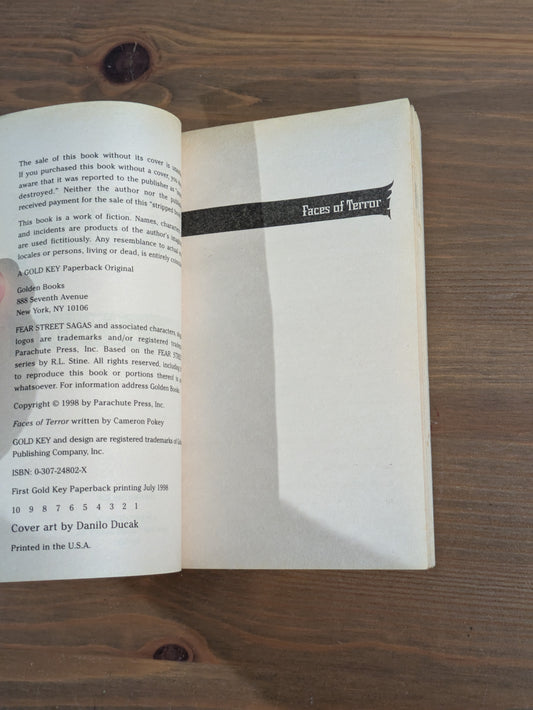 Faces of Terror (Fear Street Sagas #13) by R.L. Stine - Rare Vintage Paperback