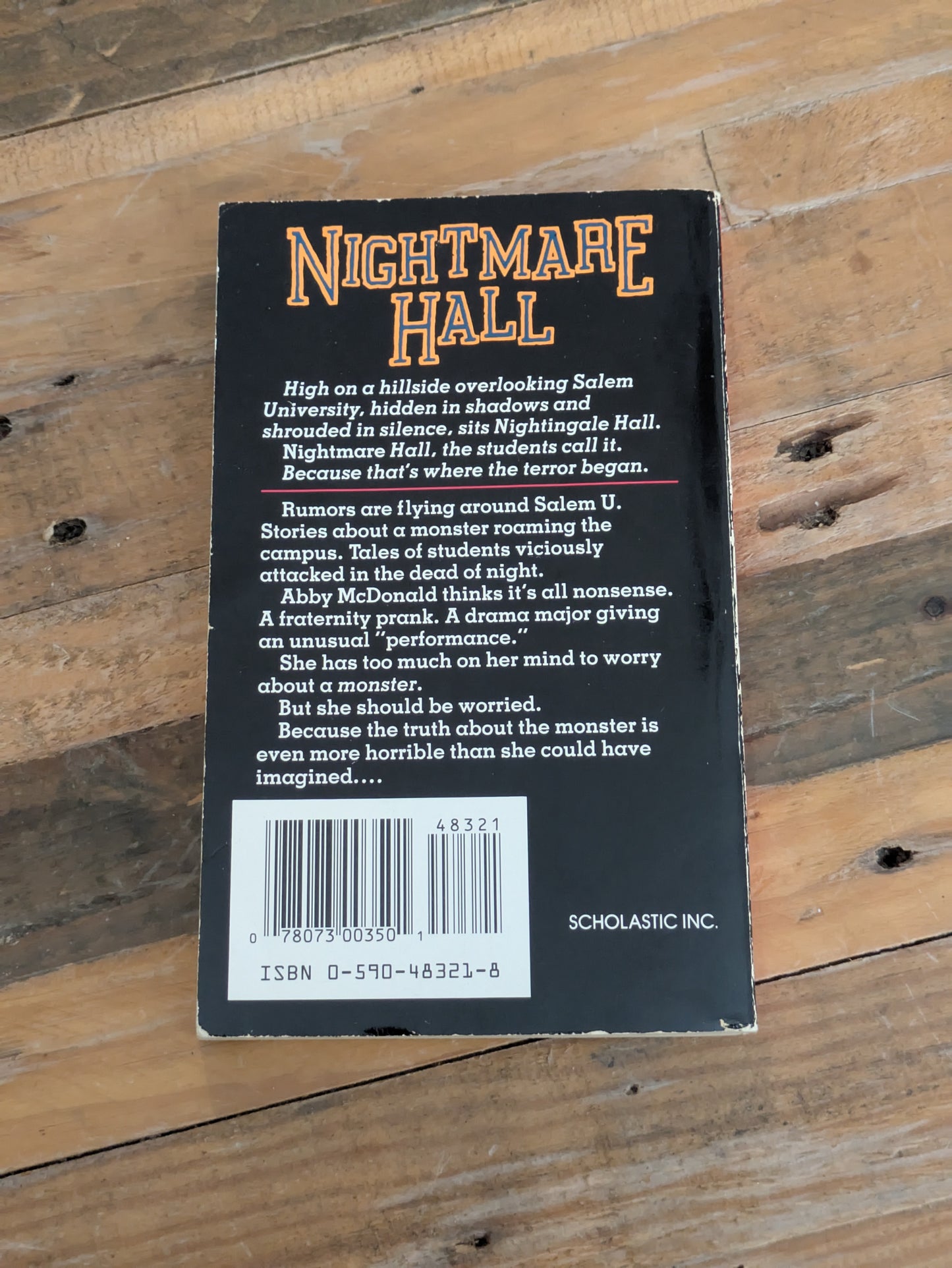 Monster (Nightmare Hall #13) by Diane Hoh - Vintage Paperback