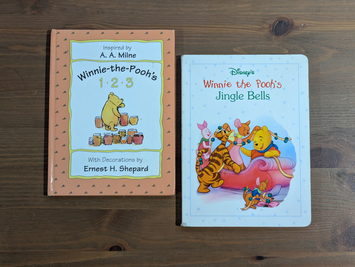 Disney's Winnie-the-Pooh 2-Pack Set (1-2-3, Jingle Bells) by A.A. Milne, Kathleen Weidner Zoehfel - Vintage Hardcovers