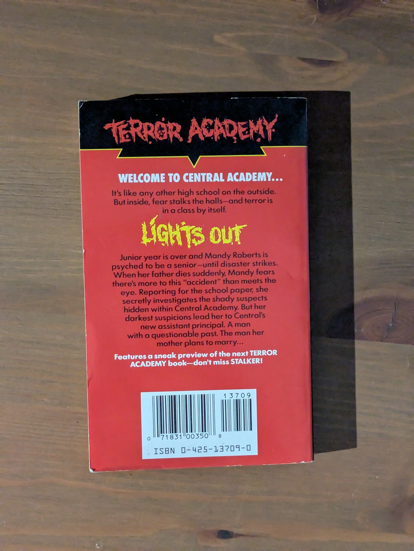 Lights Out (Terror Academy #1) by Nicholas Pine - Vintage Paperback