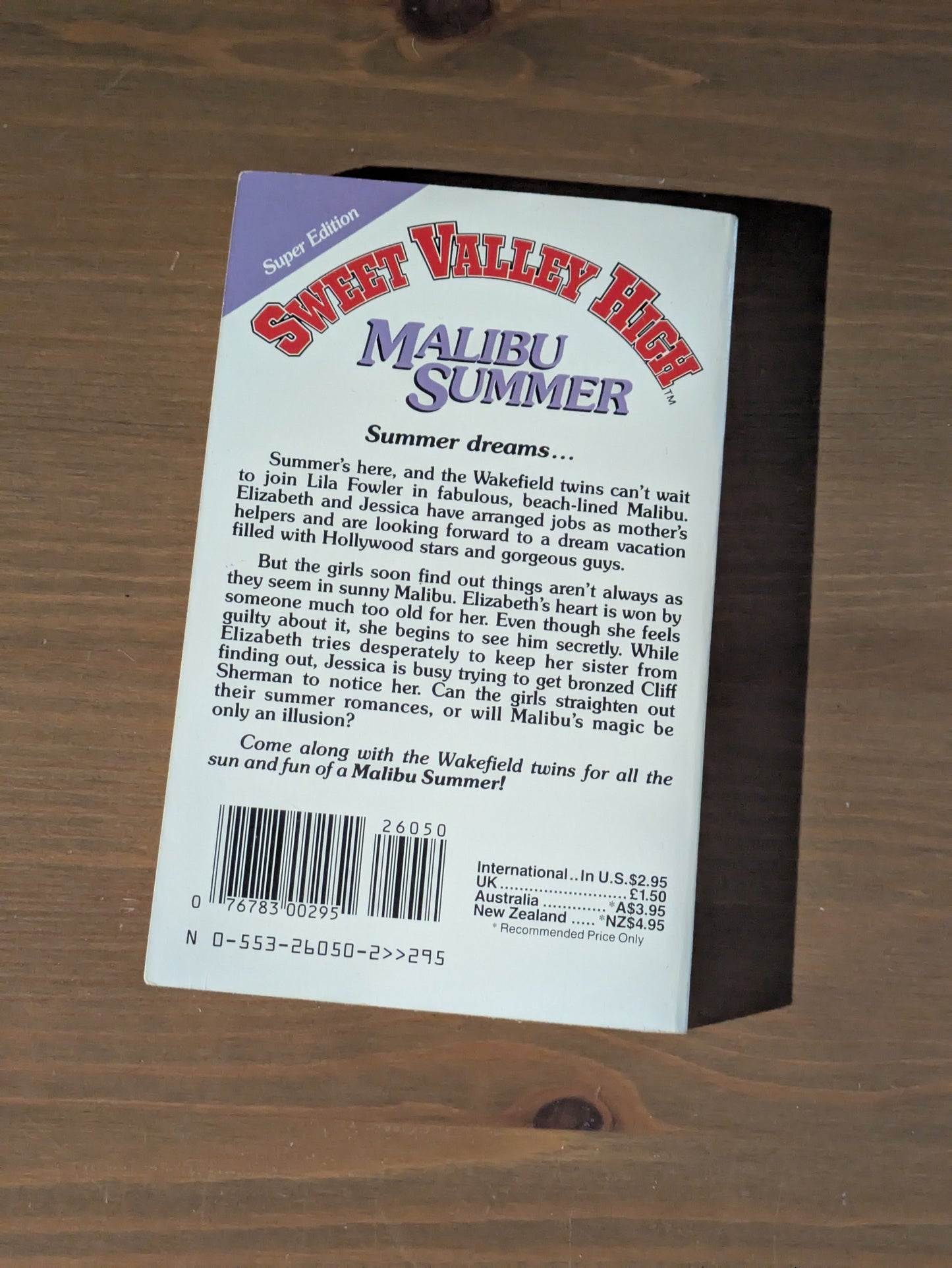 Malibu Summer (Sweet Valley High Super Editions #4) by Francine Pascal - Vintage Paperback