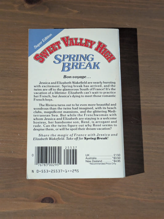 Spring Break (Sweet Valley High Super Editions #3) by Francine Pascal - Vintage Paperback
