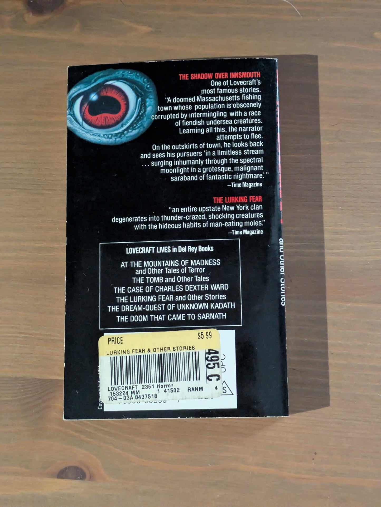 Lurking Fear and Other Stories, The (Vintage Paperback) by H.P. Lovecraft
