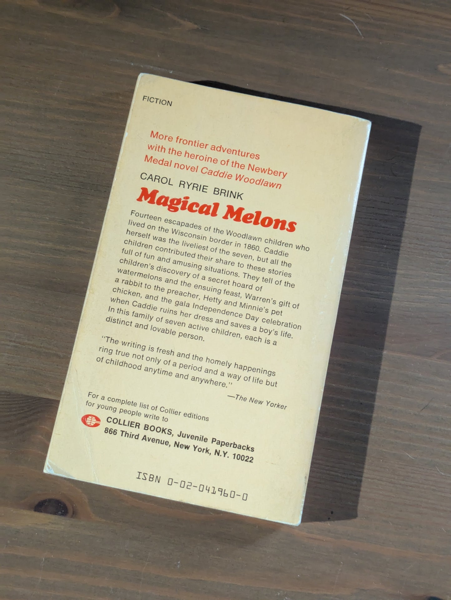 Magical Melons (Caddie Woodlawn #2) by Carol Ryrie Brink - Vintage Paperback