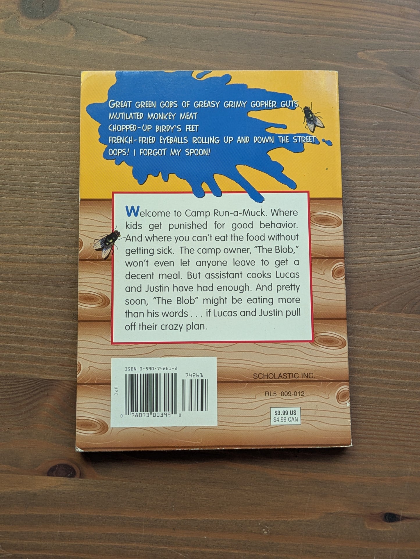 Greasy Grimy Gopher Guts (Camp Run-A-Muck #1) by Todd Strasser - Vintage Paperback