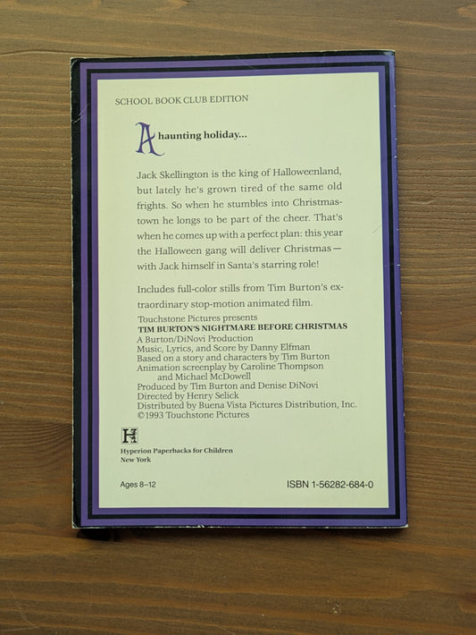 Tim Burton's The Nightmare Before Christmas (Vintage Paperback) by Coleen Degnan-Veness, Daphne Skinner