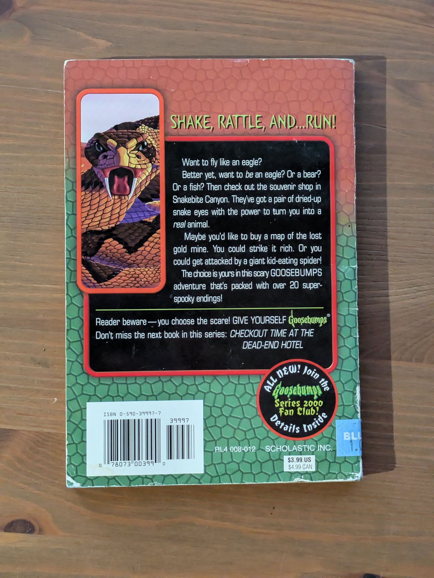 Alone in Snakebite Canyon (Give Yourself Goosebumps #26) by R.L. Stine - Vintage Paperback