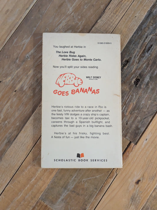 Herbie Goes Bananas (Tie-In Novel) by Joe Claro - Vintage Paperback