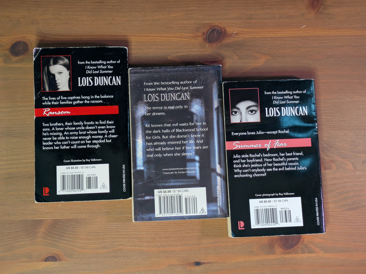 Lois Duncan Thriller Set: Down a Dark Hall, Ransom, Summer of Fear - Vintage Paperbacks