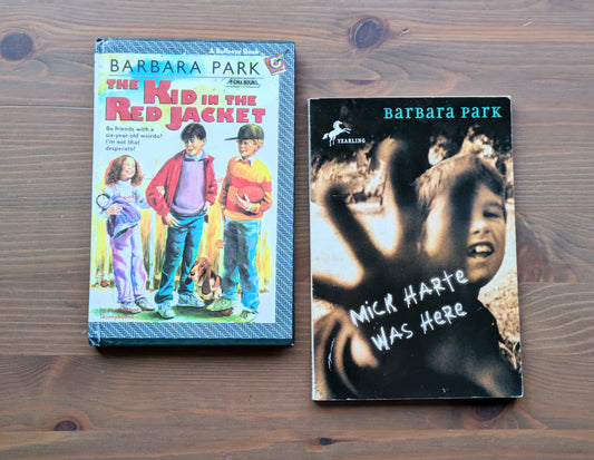 Barbara Park 2-pack Vintage Books (Kid in the Red Jacket, Mick Harte Was Here)
