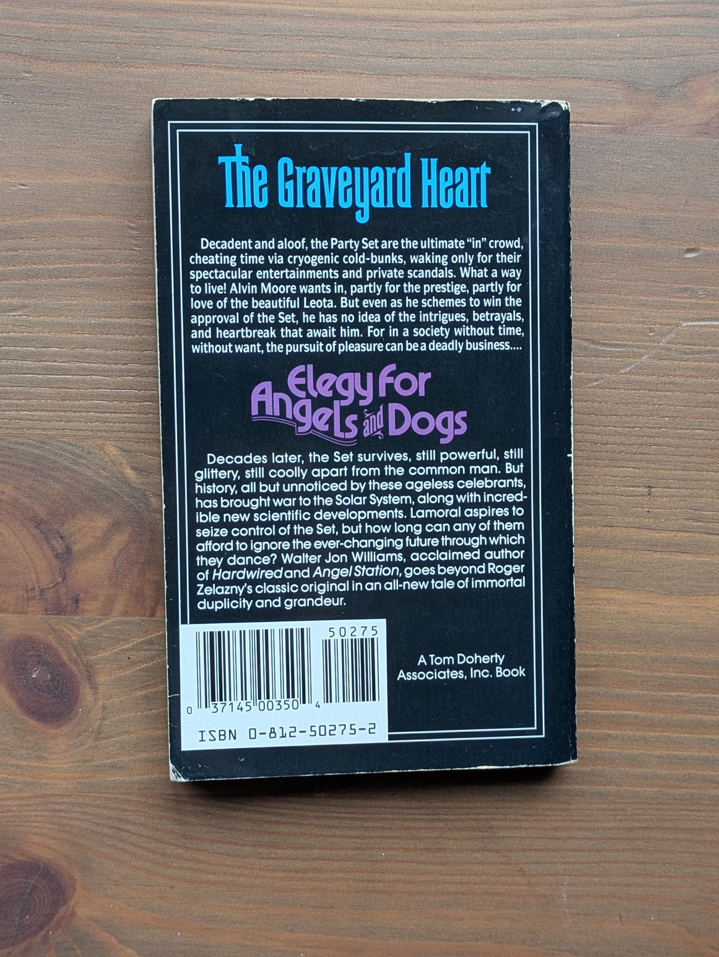 Elegy for Angels and Dogs/the Graveyard Heart (TOR SF Double #24) by Walter Jon Williams, Roger Zelazny - Vintage Paperback