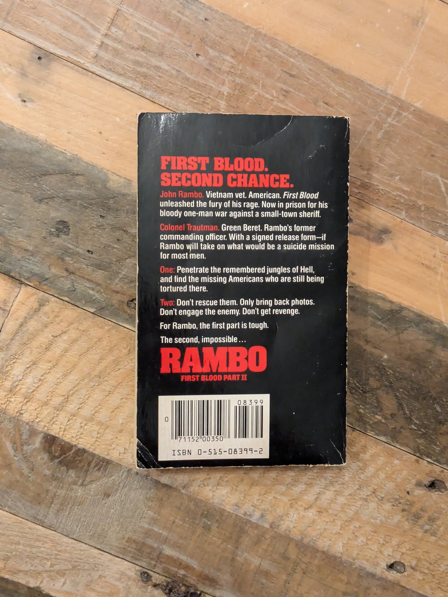 Rambo: First Blood Part II (Vintage Paperback Tie-In) by David Morrell, James Cameron, Sylvester Stallone