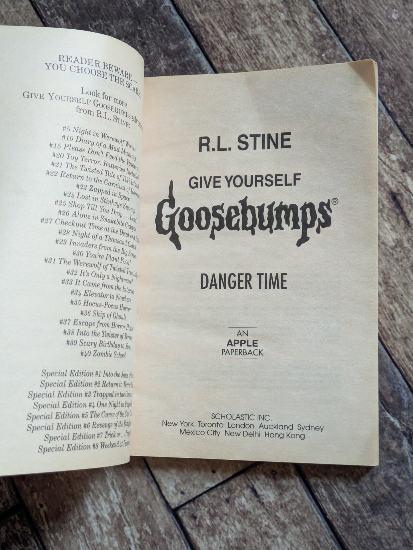 Danger Time (Give Yourself Goosebumps #41) by R.L. Stine - Vintage Paperback
